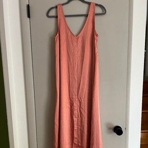 Empire Satin Effect Maxi Dress - Light Rust
